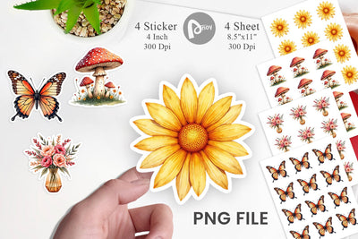 Sticker Groovy Garden Mama Sublimation artnoy 