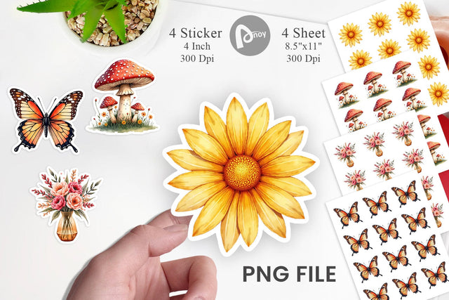 Sticker Groovy Garden Mama Sublimation artnoy 