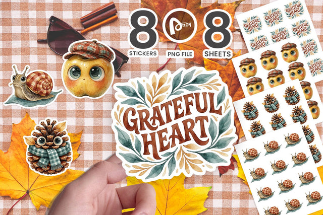 Sticker Groovy Gingham Sentient Autumn Flora SVG artnoy 