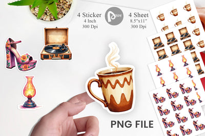 Sticker Groovy Retro Mom Sublimation artnoy 