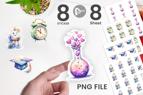 Sticker Groovy School Icons Sublimation artnoy 