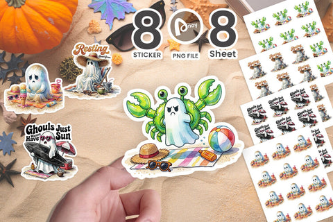 Sticker Grumpy Annoyed Beach Ghoul Holiday SVG artnoy 