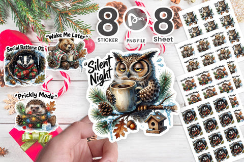 Sticker Grumpy Anti-Social Hibernators Quotes Sublimation artnoy 