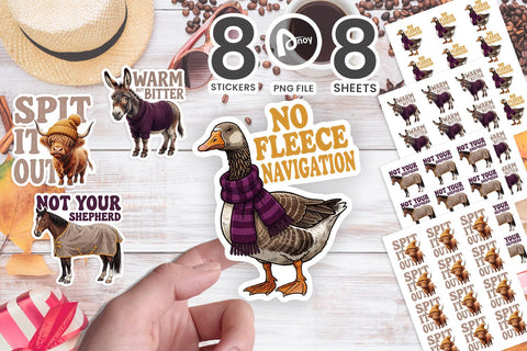Sticker Grumpy Barnyard Holiday Animal Quotes SVG artnoy 