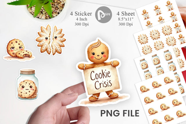 Sticker Grumpy Cookies Sublimation artnoy 