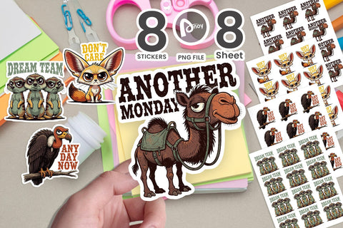 Sticker Grumpy Desert Wildlife Cynics Sublimation artnoy 