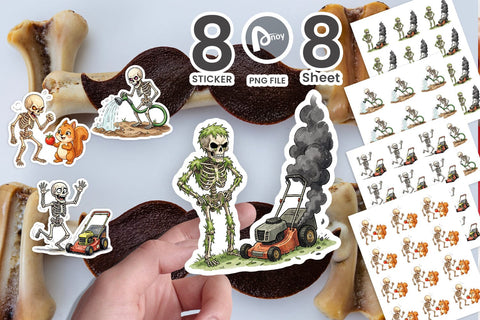 Sticker Grumpy Garden Dad Bone Watercolor Sublimation artnoy 