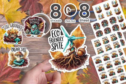 Sticker Grumpy Garden Golem Autumn Moods Quote Sublimation artnoy 
