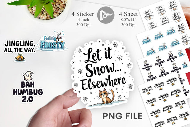 Sticker Grumpy Greetings A Bah Humbug Quote Sublimation artnoy 