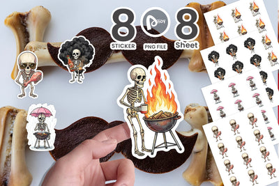 Sticker Grumpy Grill Dad Bone Watercolor Sublimation artnoy 