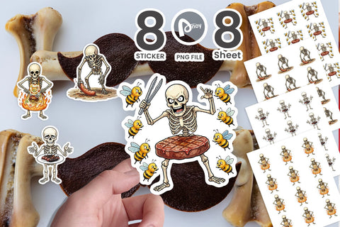 Sticker Grumpy Grill Dad Bone Watercolor Sublimation artnoy 