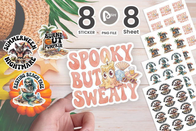 Sticker Grumpy Heatwave Sunburnt Pumpkin Quotes Sublimation artnoy 