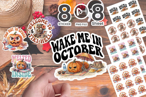 Sticker Grumpy Heatwave Sunburnt Pumpkin Quotes Sublimation artnoy 