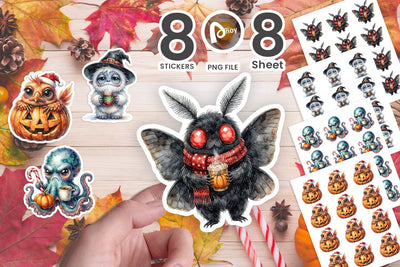 Sticker Grumpy Holiday Fantasy Monsters Sublimation artnoy 