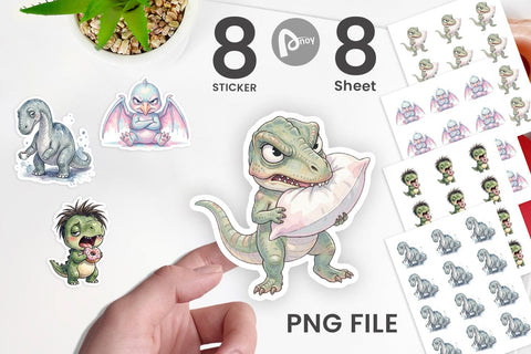 Sticker Grumpy Monday Dino Sublimation artnoy 