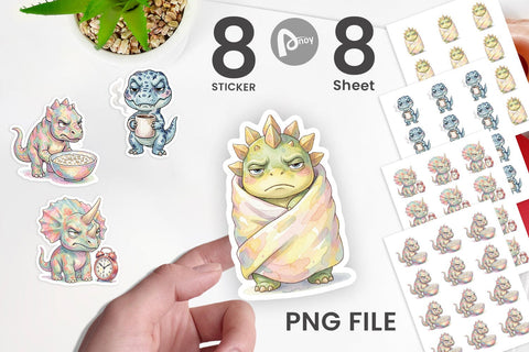 Sticker Grumpy Monday Dino Sublimation artnoy 