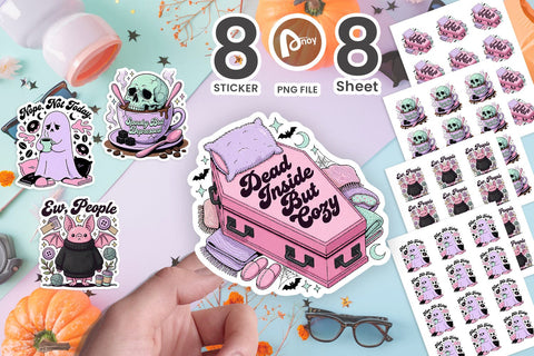 Sticker Grumpy Pastel Goth Coffee Spirit Sublimation artnoy 