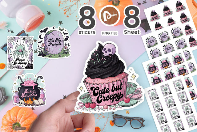 Sticker Grumpy Pastel Goth Coffee Spirit Sublimation artnoy 