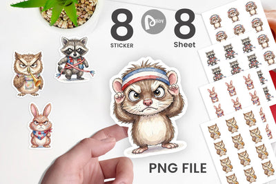 Sticker Grumpy Patriotic Pets Ink Sublimation artnoy 