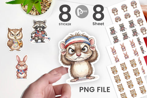 Sticker Grumpy Patriotic Pets Ink Sublimation artnoy 