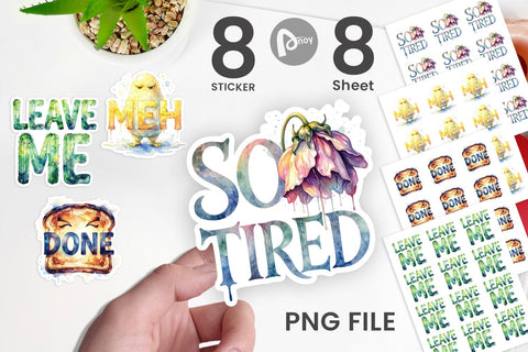 Sticker Grumpy Sleepy Affirmations Sublimation artnoy 