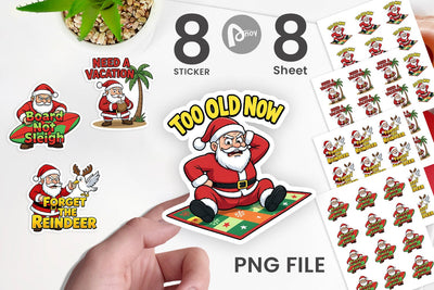 Sticker Grumpy Surfer Santa Sarcastic Quotes Sublimation artnoy 