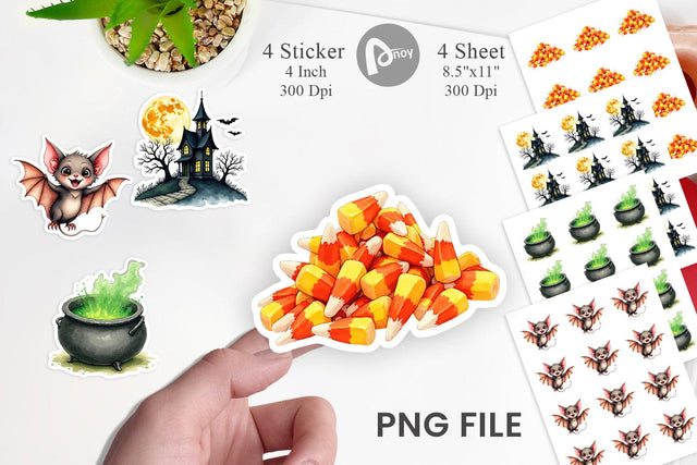 Sticker Halloween Wonders Watercolor Sublimation artnoy 