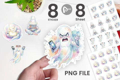 Sticker Handheld Console Gamer Ghost Sublimation artnoy 