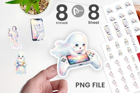Sticker Handheld Console Gamer Ghost Sublimation artnoy 