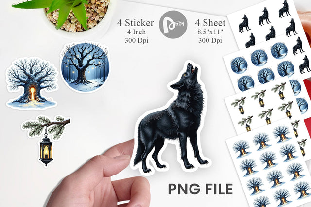 Sticker Haunted Forest Gothic Christmas Sublimation artnoy 