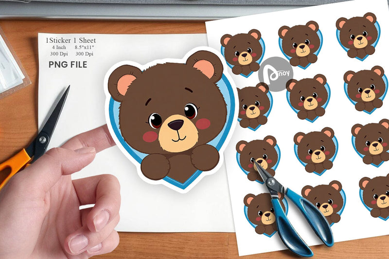 Sticker Heart Bear Sublimation artnoy 