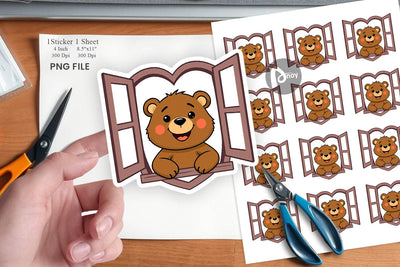 Sticker Heart Bear Sublimation artnoy 