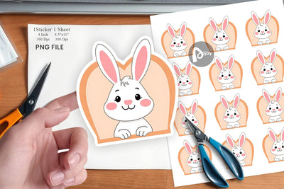 Sticker Heart Bunny Sublimation artnoy 