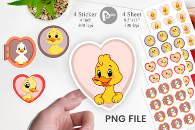 Sticker Heart Duck Sublimation artnoy 