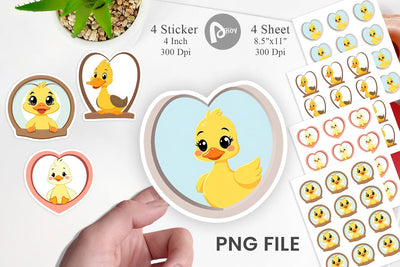 Sticker Heart Duck Sublimation artnoy 