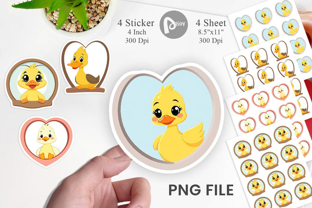 Sticker Heart Duck Sublimation artnoy 