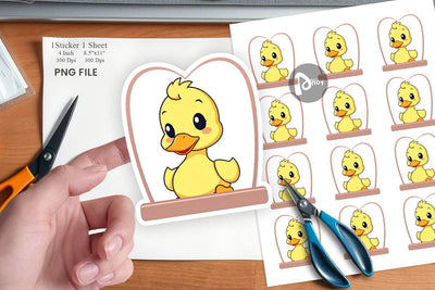 Sticker Heart Duck Sublimation artnoy 