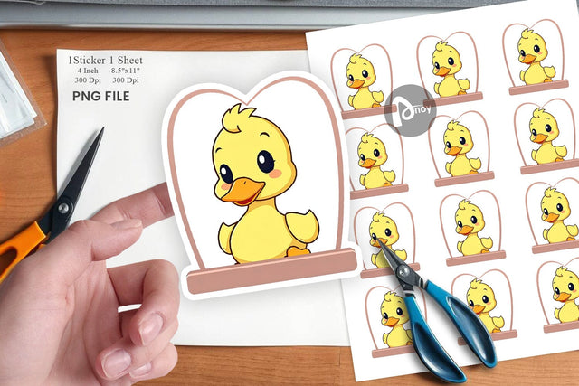 Sticker Heart Duck Sublimation artnoy 