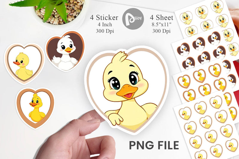 Sticker Heart Duck Sublimation artnoy 