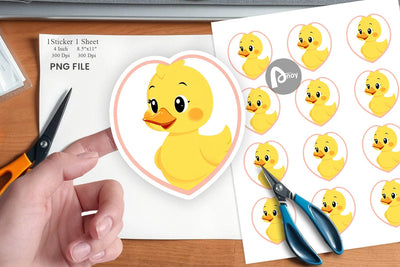 Sticker Heart Duck Sublimation artnoy 