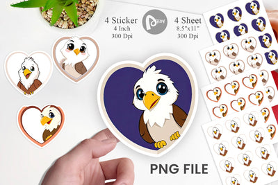 Sticker Heart Eagle Sublimation artnoy 