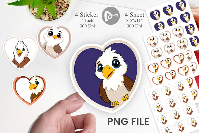 Sticker Heart Eagle Sublimation artnoy 
