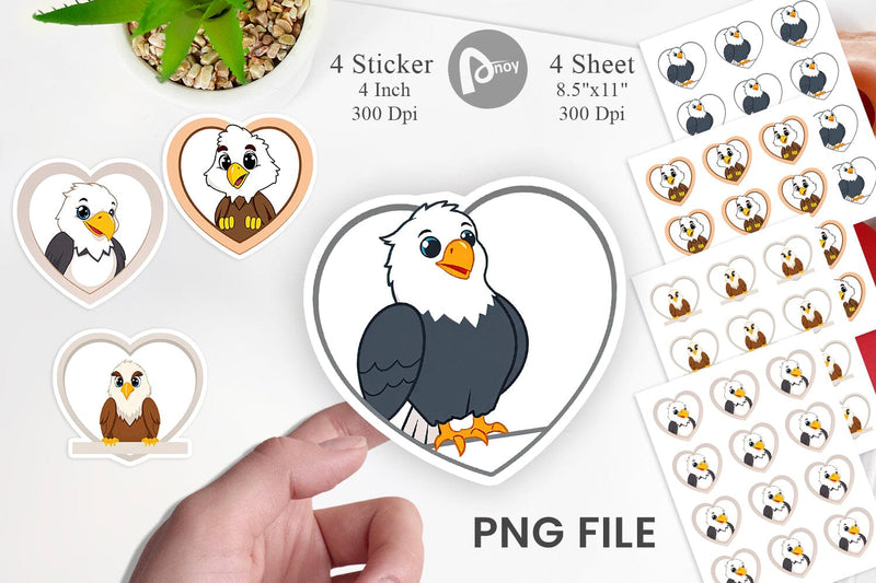 Sticker Heart Eagle Sublimation artnoy 