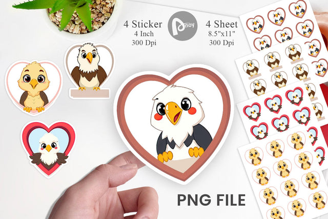 Sticker Heart Eagle Sublimation artnoy 