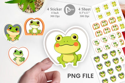 Sticker Heart Frog Sublimation artnoy 