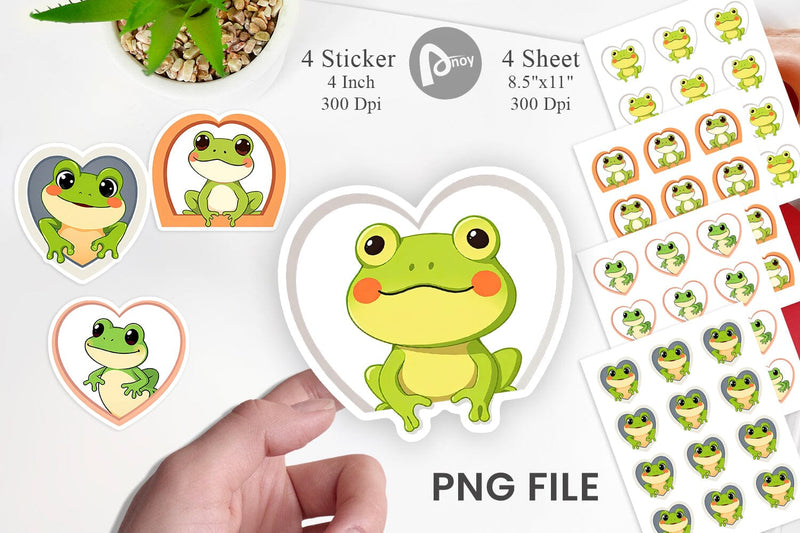 Sticker Heart Frog Sublimation artnoy 