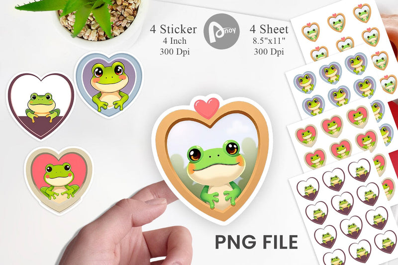 Sticker Heart Frog Sublimation artnoy 