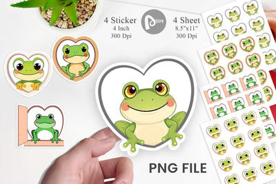 Sticker Heart Frog Sublimation artnoy 