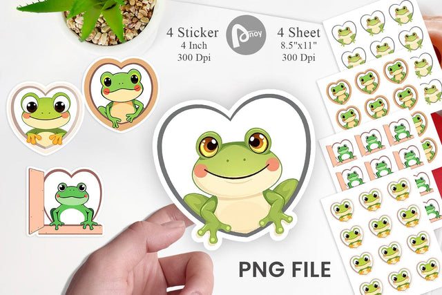Sticker Heart Frog Sublimation artnoy 