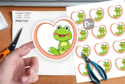 Sticker Heart Frog Sublimation artnoy 